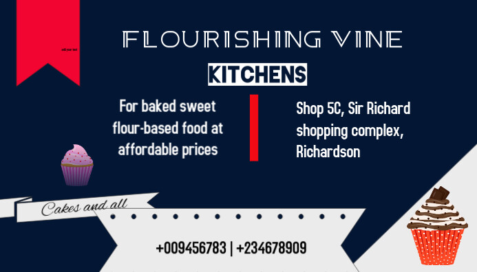 Kitchen | cake & pastry Wizytówka template